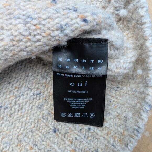 Oui Women's Alpaca Wool Blend Polka Dot Knitted Pullover Sweater Size 8 - Picture 7 of 12